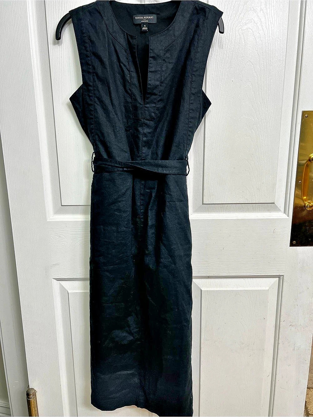 Banana Republic Linen Blend Maxi Dress in Black Size Small